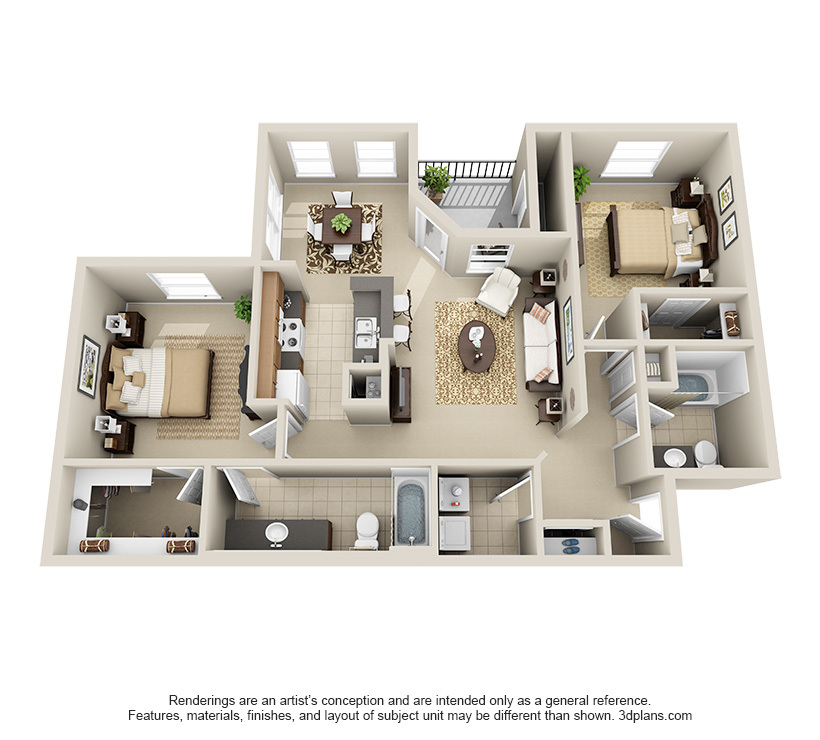 Two Bedroom B1 floor plan
