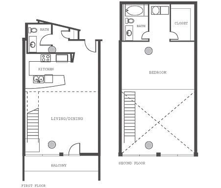 1 Bed 1.5 Bath Penthouse