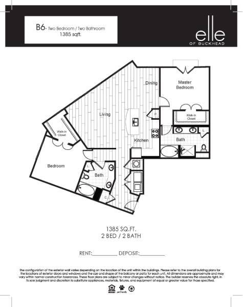 2 Bedroom 2 Bath (B6)