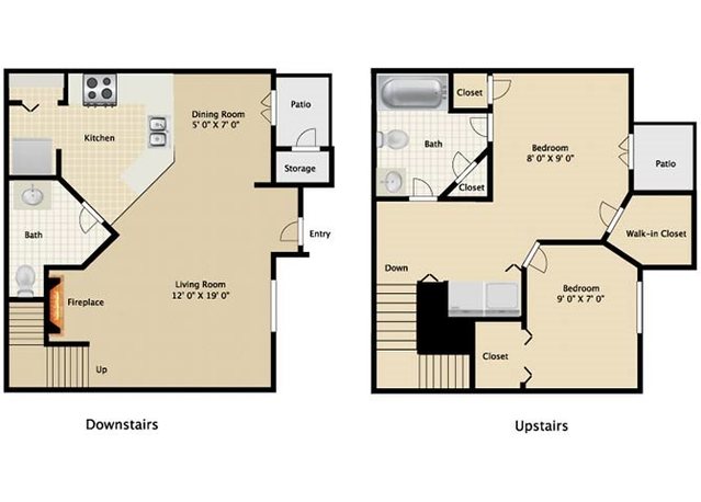 Two Bed Two and Half Bath TH