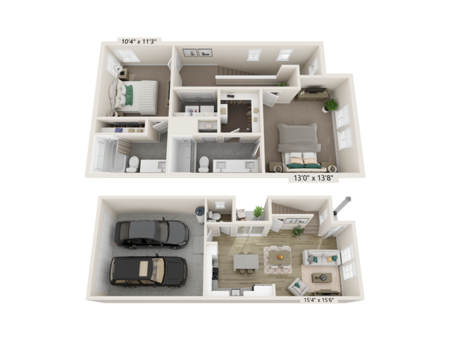 Two Bedroom Farmhouse (B2D)