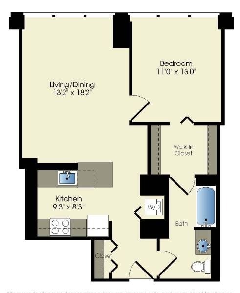 1 bedroom / 1 bath