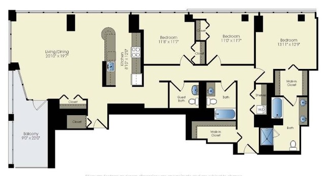 3 bedroom / 3 bath