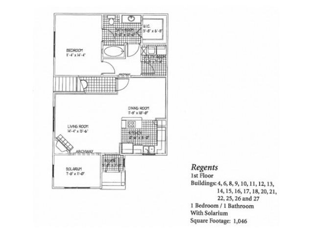 Regents Solarium -  1 BR / 1BA