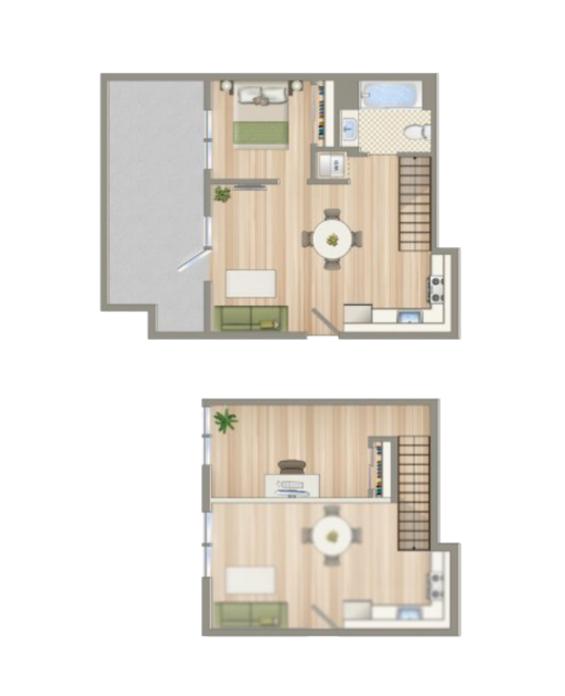 1 Bed/1 Bath Loft