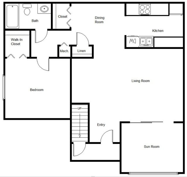 1 Bedroom / 1 Bathroom