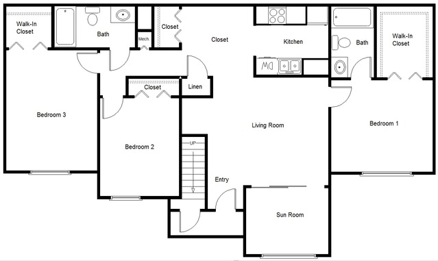 3 Bedroom / 2 Bathroom