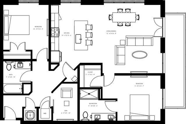 B7 - Two Bedroom + Den